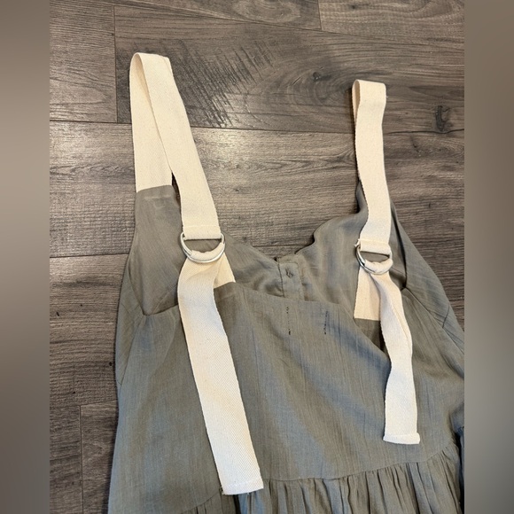 ASOS 100% Cotton Double Cloth Button-Front Sage Green Summer Dress. Size 4 - Picture 7 of 8